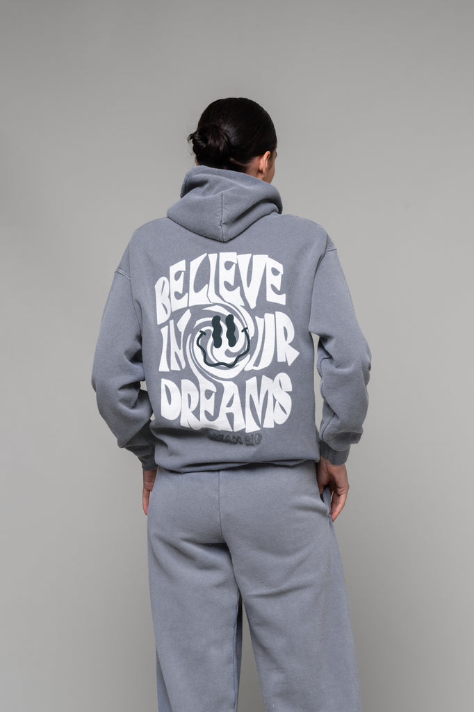 Believe In Your Dreams Washed Grey Hoody