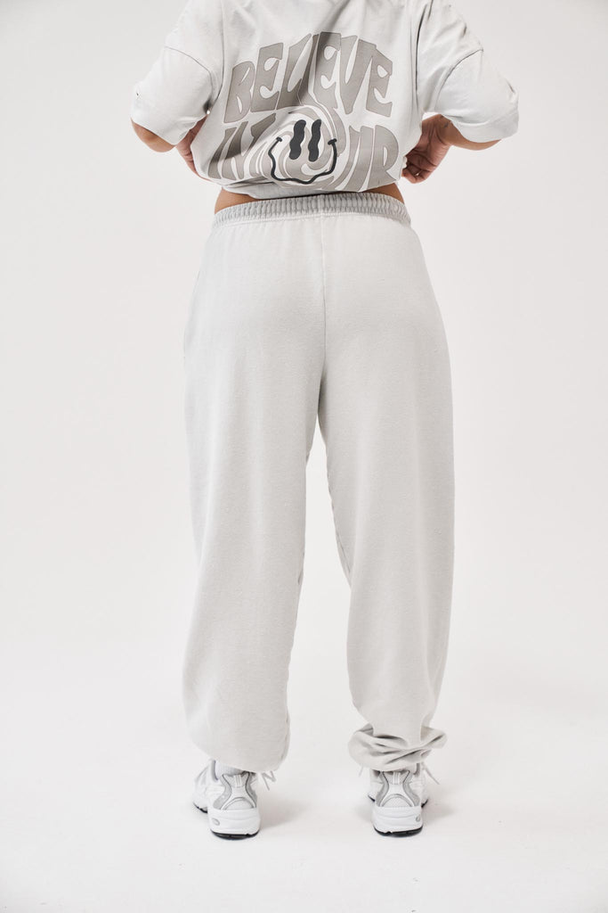Milky White Washed Joggers